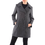 Alpine Swiss Norah Womens Wool Peacoat Classic Double Breasted Coat – Gray