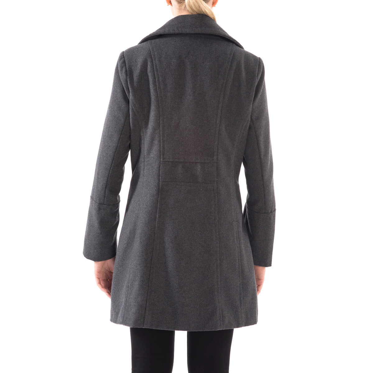 Alpine Swiss Norah Womens Wool Peacoat Classic Double Breasted Coat – Gray