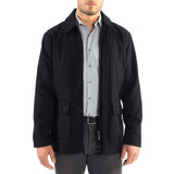 Alpine Swiss Wyat Mens Wool Blend Classic Barn Coat Cargo Pocket Military Jacket – Black