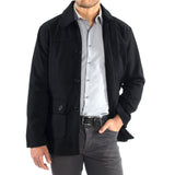 Alpine Swiss Wyat Mens Wool Blend Classic Barn Coat Cargo Pocket Military Jacket – Black