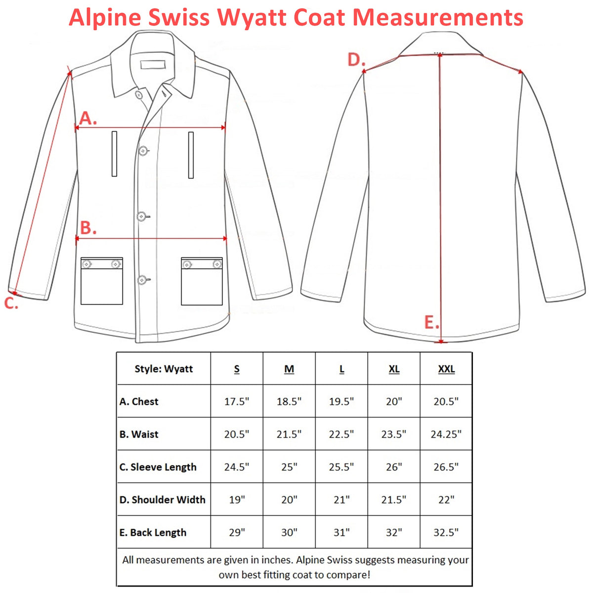 Alpine Swiss Wyat Mens Wool Blend Classic Barn Coat Cargo Pocket Military Jacket – Black