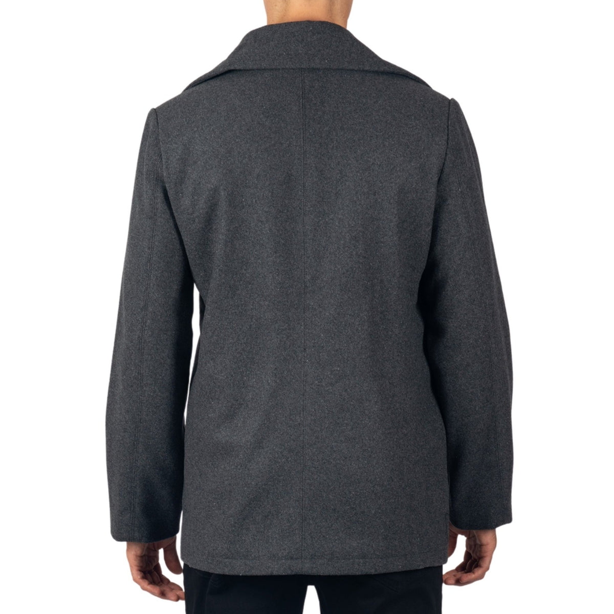 Alpine Swiss Mason Mens Wool Blend Pea Coat Classic Double Breasted Winter Coat Warm – Gray
