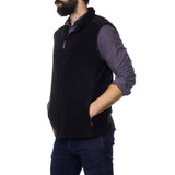 Alpine Swiss Mens Full Zip Up Fleece Vest Lightweight Warm Sleeveless Jacket – Black