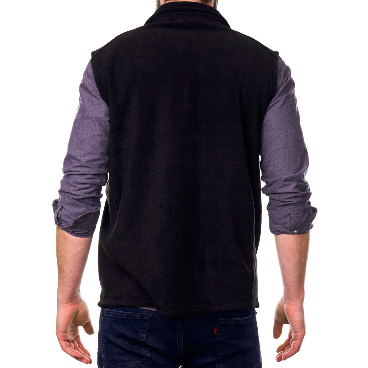Alpine Swiss Mens Full Zip Up Fleece Vest Lightweight Warm Sleeveless Jacket – Black