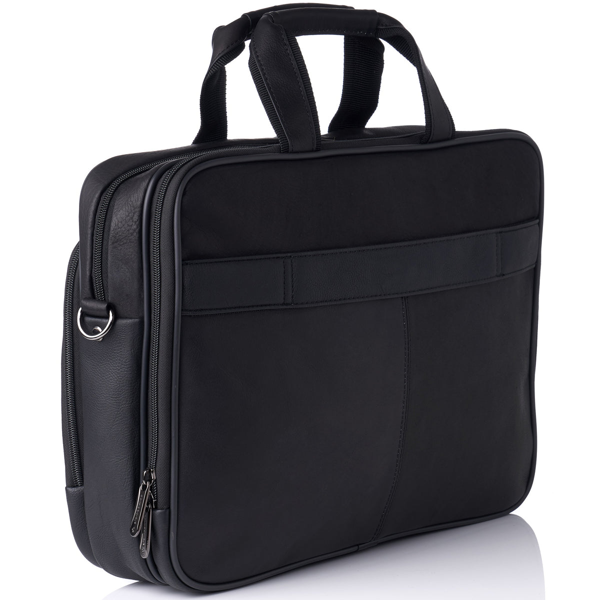 Alpine Swiss Messenger Bag Leather 15.6 Laptop Briefcase Portfolio Business Case – Black
