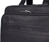 Alpine Swiss Messenger Bag Leather 15.6 Laptop Briefcase Portfolio Business Case – Black