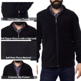 Alpine Swiss Trent Mens Full Zip Up Fleece Jacket Soft Casual Warm Zipper Coat – Black