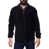 Alpine Swiss Trent Mens Full Zip Up Fleece Jacket Soft Casual Warm Zipper Coat – Black
