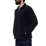 Alpine Swiss Trent Mens Full Zip Up Fleece Jacket Soft Casual Warm Zipper Coat – Black