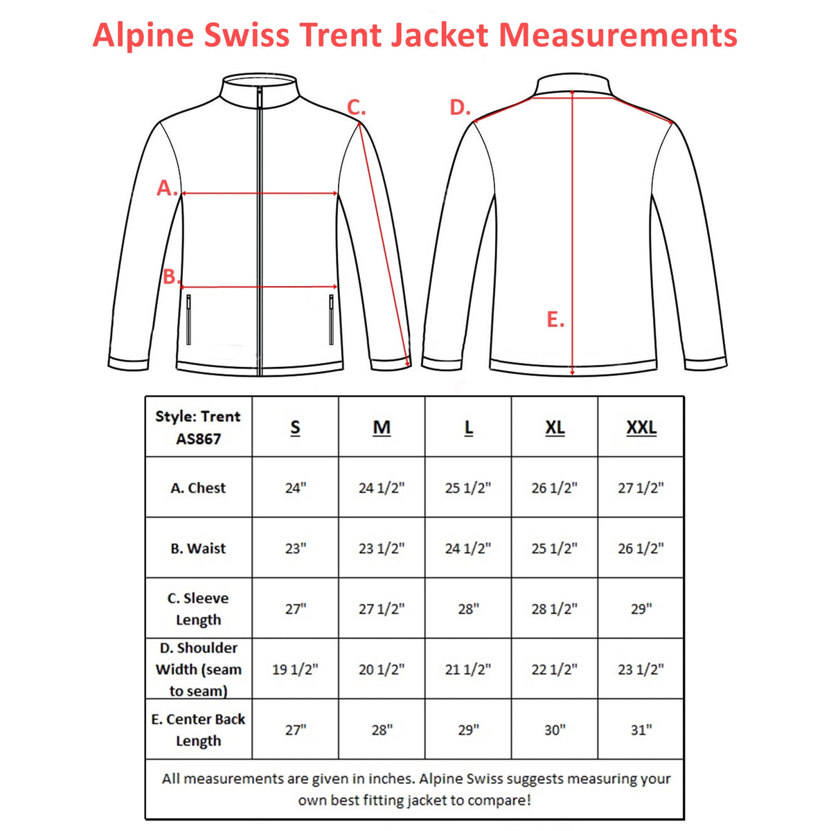 Alpine Swiss Trent Mens Full Zip Up Fleece Jacket Soft Casual Warm Zipper Coat – Black