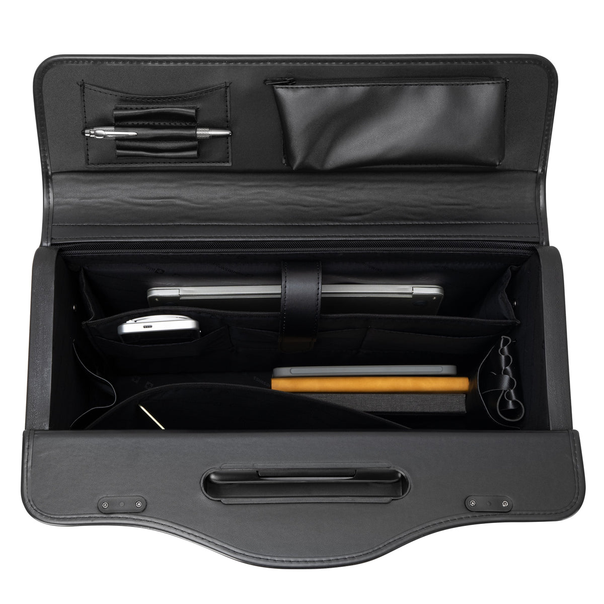 Alpine Swiss Wheeled Briefcase Rolling Briefcase Telescopic Handle 4 Replaceable – Black