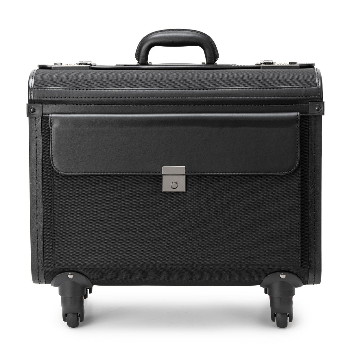 Alpine Swiss Wheeled Briefcase Rolling Briefcase Telescopic Handle 4 Replaceable – Black