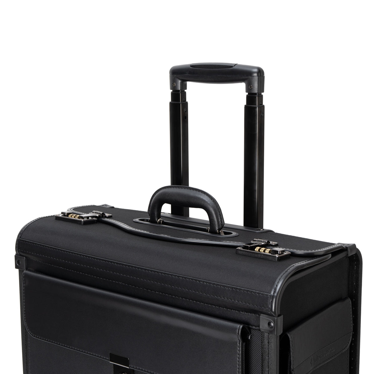Alpine Swiss Wheeled Briefcase Rolling Briefcase Telescopic Handle 4 Replaceable – Black