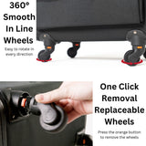 Alpine Swiss Wheeled Briefcase Rolling Briefcase Telescopic Handle 4 Replaceable – Black