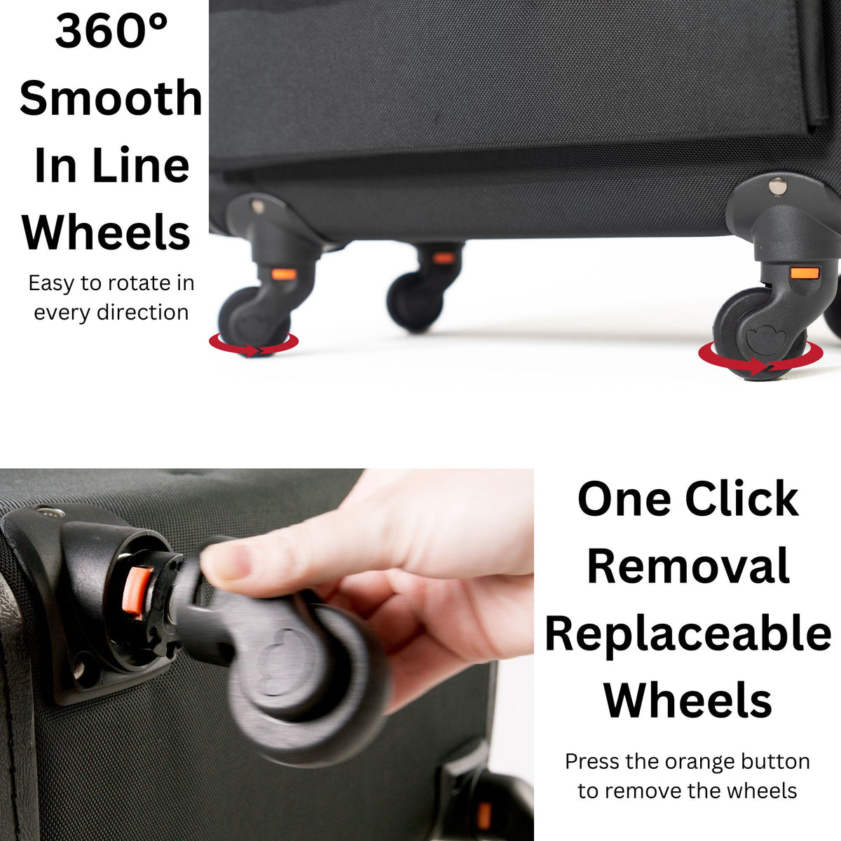 Alpine Swiss Wheeled Briefcase Rolling Briefcase Telescopic Handle 4 Replaceable – Black