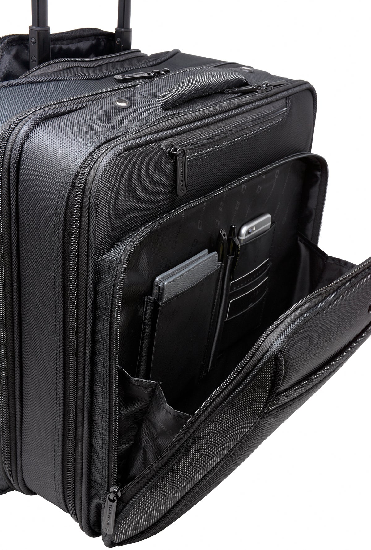 Alpine Swiss Rolling Briefcase Wheeled Overnight Carry on Bag up to 15.6” Laptop – Black