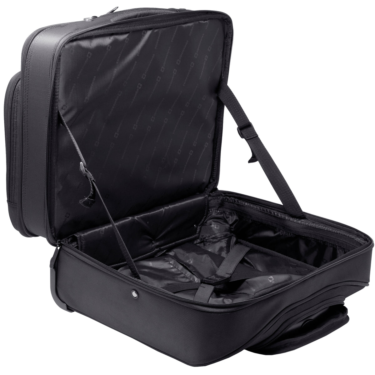 Alpine Swiss Rolling Briefcase Wheeled Overnight Carry on Bag up to 15.6” Laptop – Black