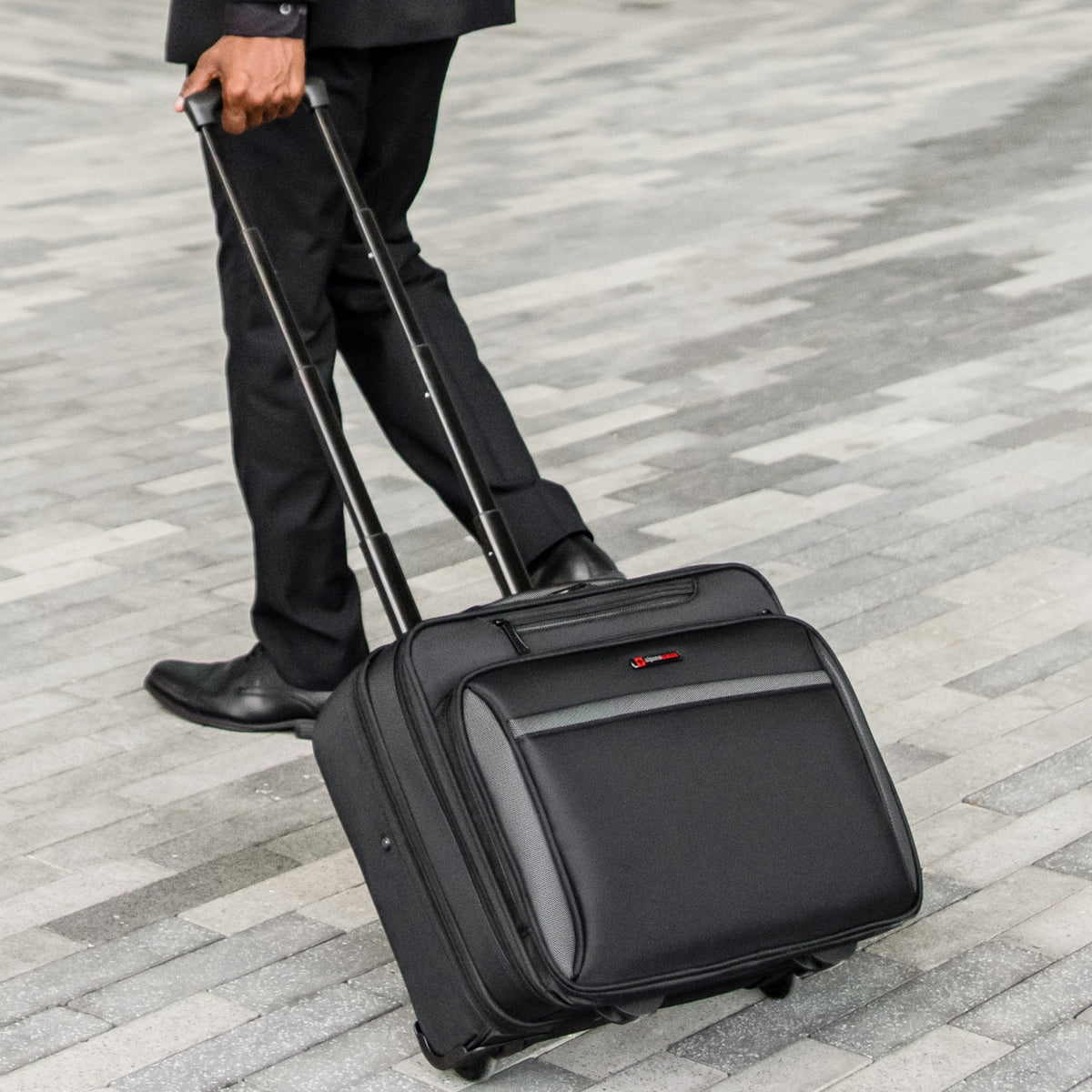 Alpine Swiss Rolling Briefcase Wheeled Overnight Carry on Bag up to 15.6” Laptop – Black