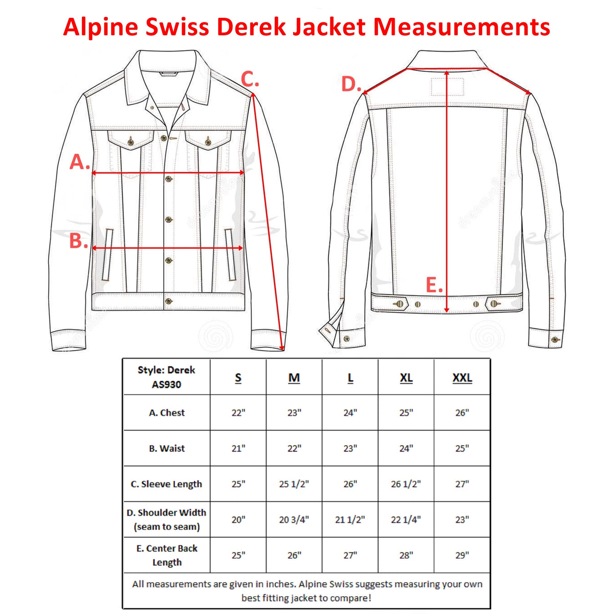 Alpine Swiss Derek Mens Classic Denim Jacket Casual Button Up Jean Trucker Coat – Denim