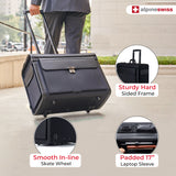 Alpine Swiss Rolling 17" Laptop Briefcase on Wheels Attache Lawyers Case Legal Size – Black