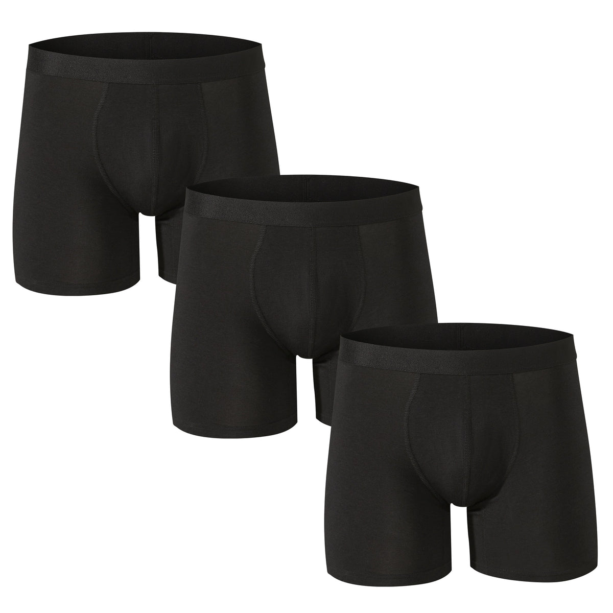Alpine Swiss Mens Boxer Briefs 3 Pack Underwear Breathable Comfortable Trunks – Black