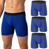 Alpine Swiss Mens Boxer Briefs 3 Pack Underwear Breathable Comfortable Trunks – Blue