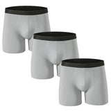 Alpine Swiss Mens Boxer Briefs 3 Pack Underwear Breathable Comfortable Trunks – Gray