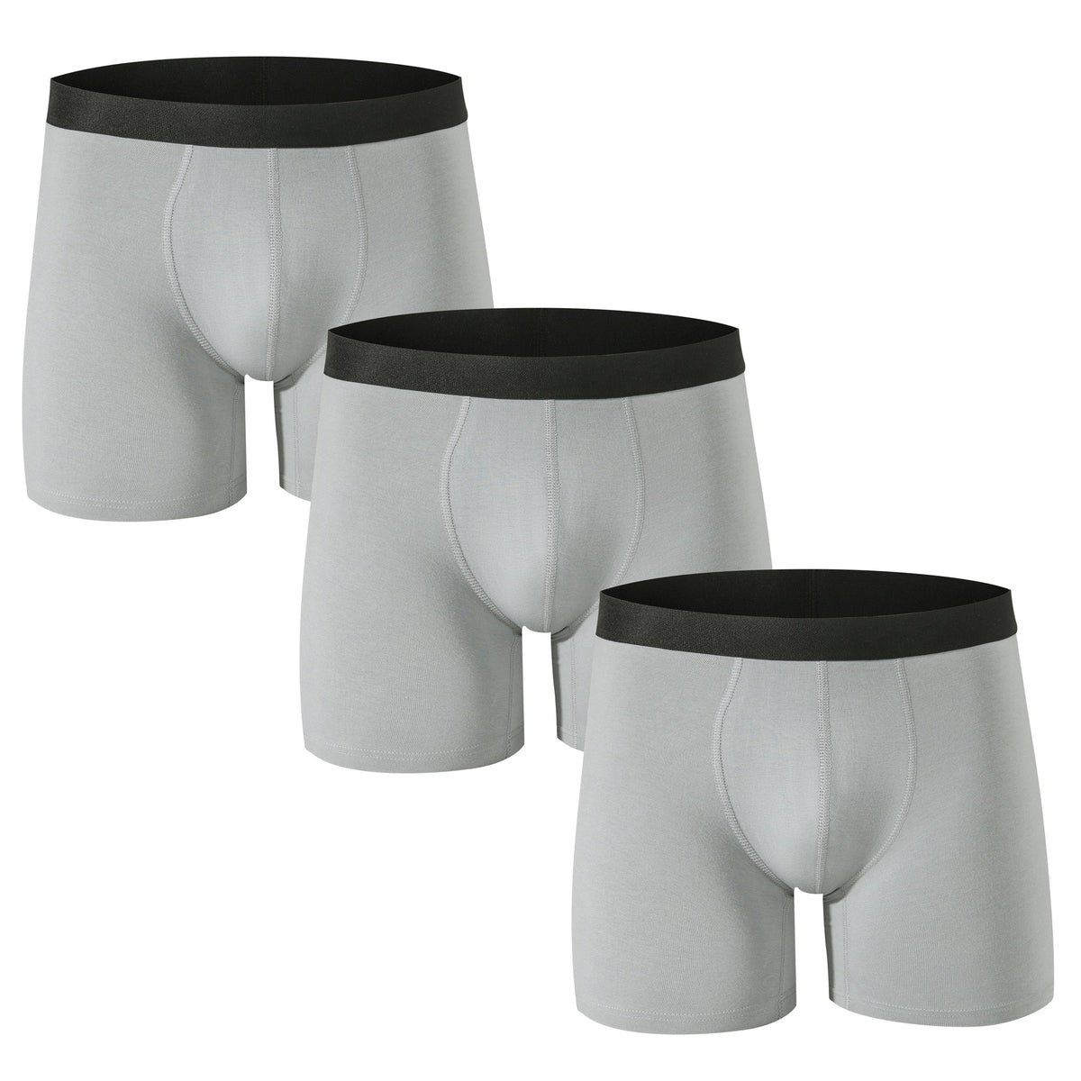Alpine Swiss Mens Boxer Briefs 3 Pack Underwear Breathable Comfortable Trunks – Gray