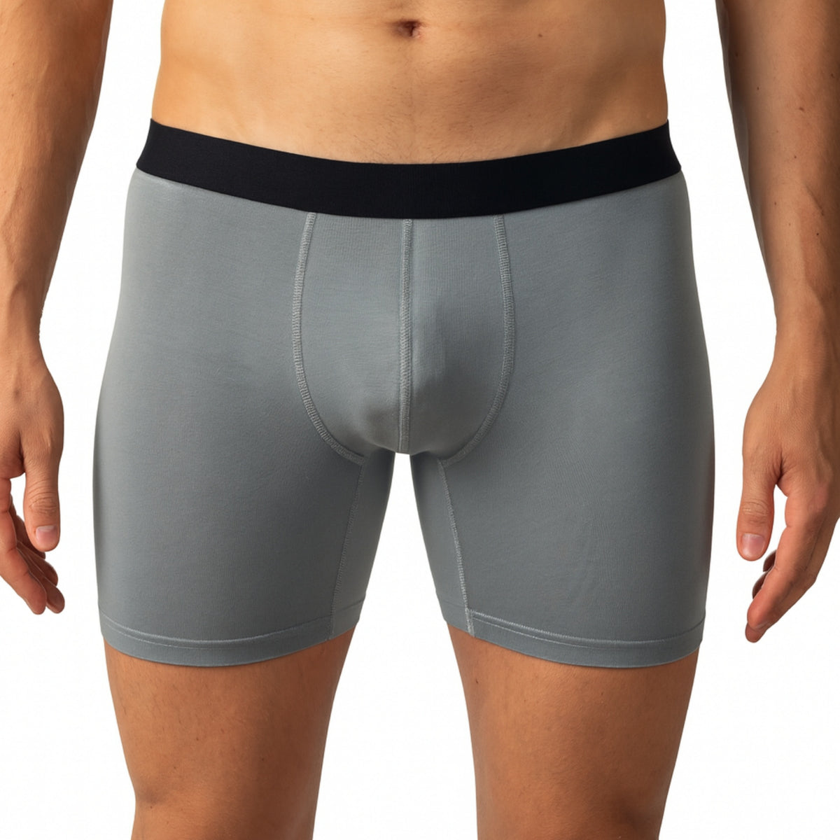 Alpine Swiss Mens Boxer Briefs 3 Pack Underwear Breathable Comfortable Trunks – Black Blue Gray