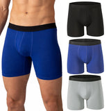 Alpine Swiss Mens Boxer Briefs 3 Pack Underwear Breathable Comfortable Trunks – Black Blue Gray