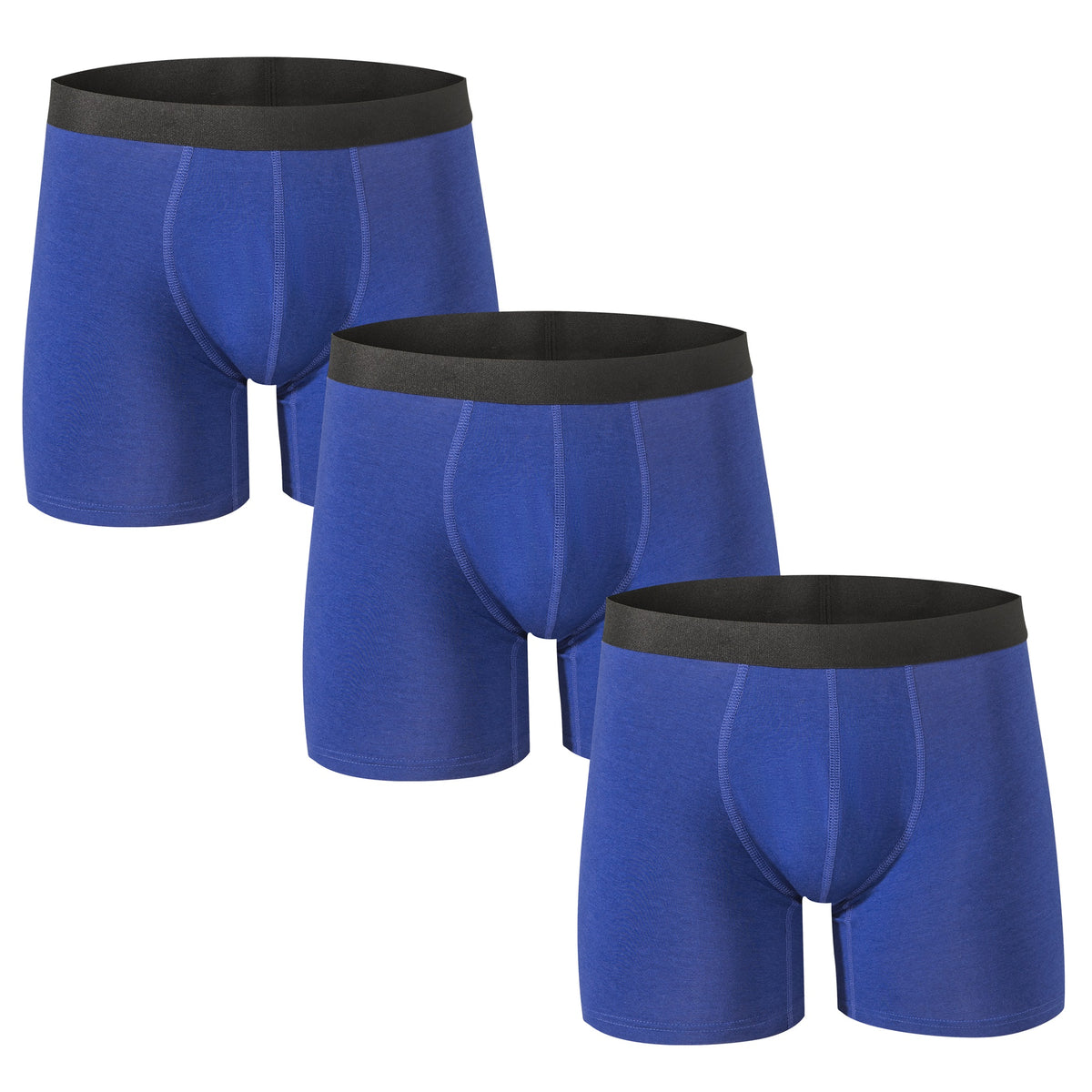 Alpine Swiss Mens Boxer Briefs 3 Pack Underwear Breathable Comfortable Trunks – Blue