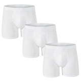 Alpine Swiss Mens Boxer Briefs 3 Pack Underwear Breathable Comfortable Trunks – White