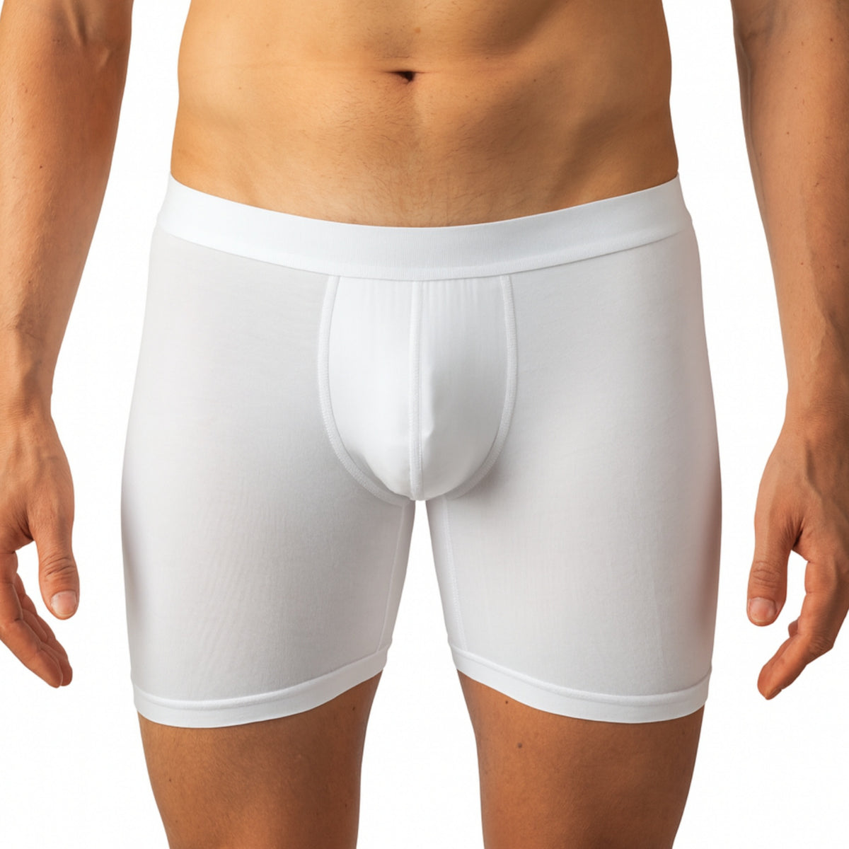 Alpine Swiss Mens Boxer Briefs 3 Pack Underwear Breathable Comfortable Trunks – White