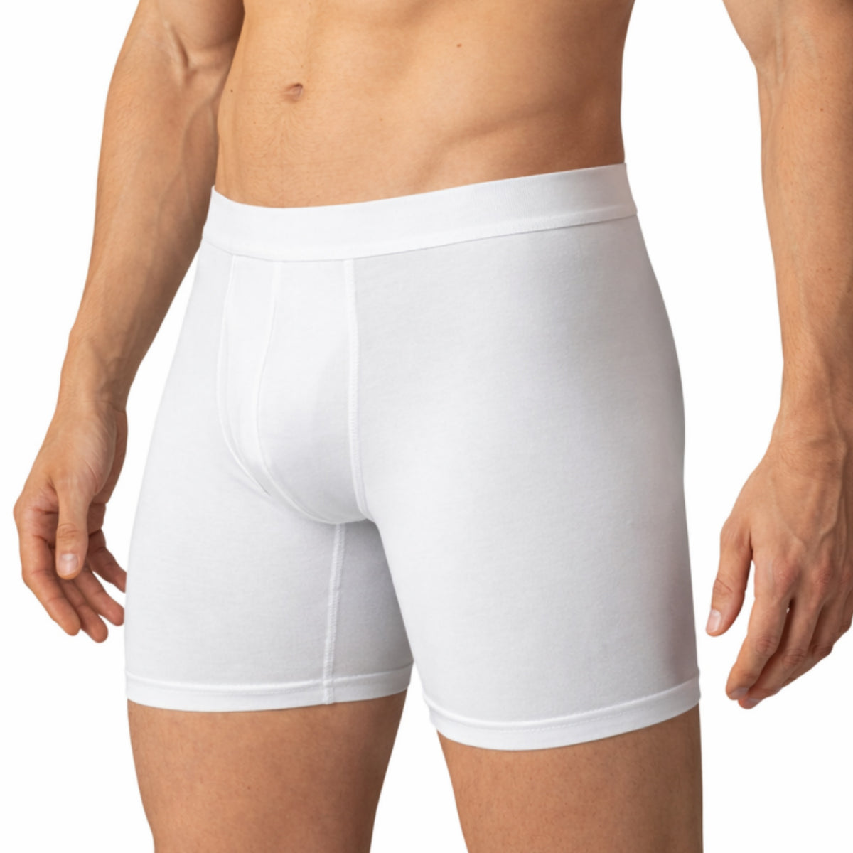 Alpine Swiss Mens Boxer Briefs 3 Pack Underwear Breathable Comfortable Trunks – White Fly