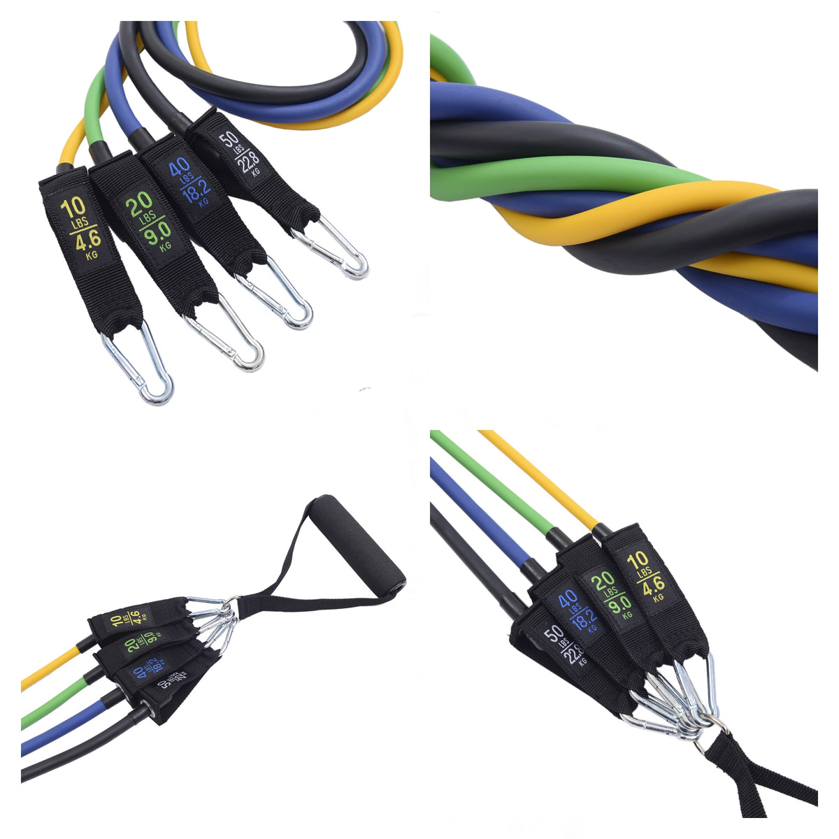Alpine Swiss Exercise Resistance Bands with Handles Workout Fitness Tube Bands – 120 LB