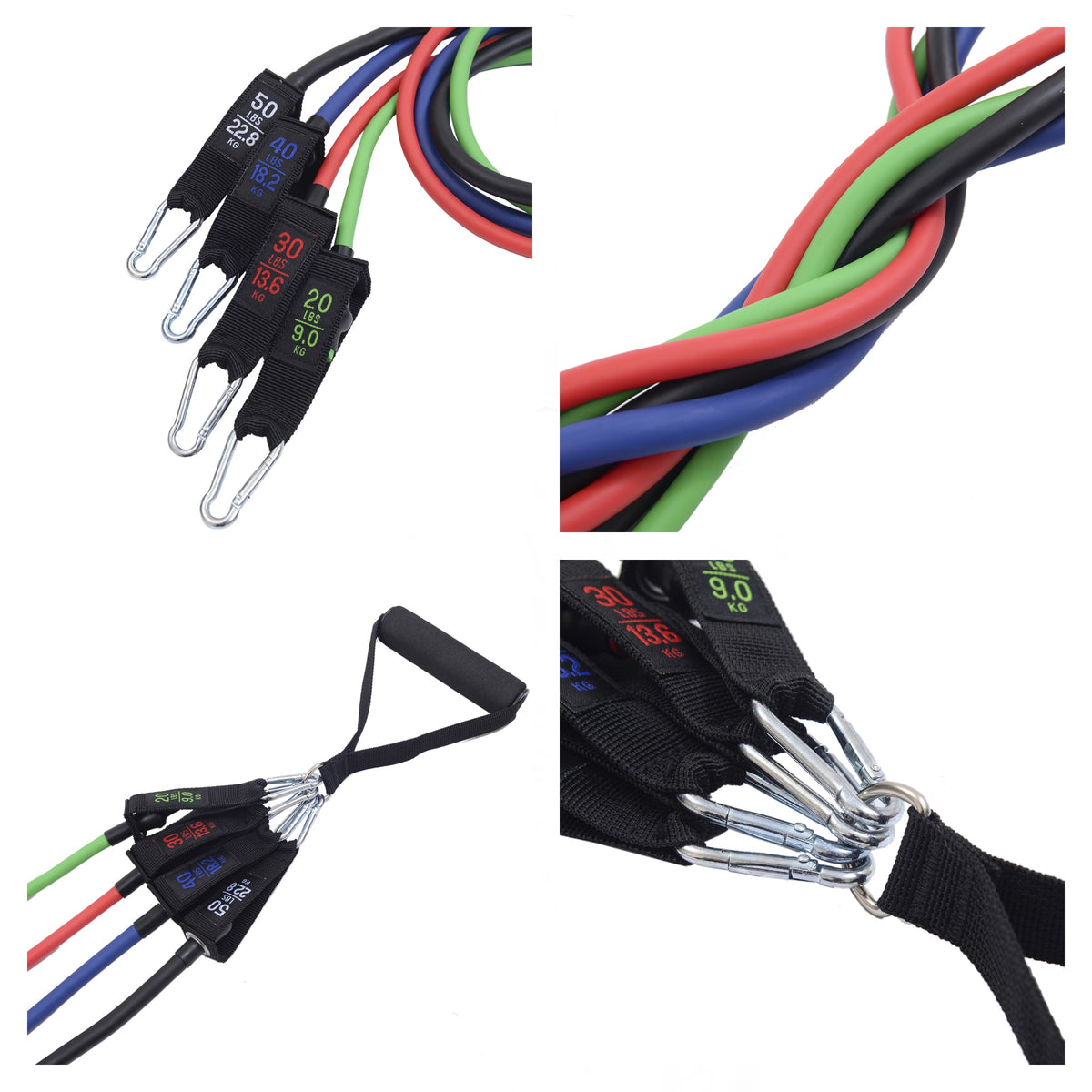 Alpine Swiss Exercise Resistance Bands with Handles Workout Fitness Tube Bands – 140 LB