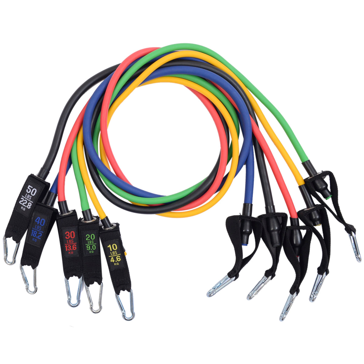 Alpine Swiss Exercise Resistance Bands with Handles Workout Fitness Tube Bands – 150 LB