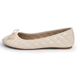 Alpine Swiss Women’s Aster Ballet Flats Patent Leather Slip-On Shoes Quilted Pillow – Tan