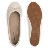 Alpine Swiss Women’s Aster Ballet Flats Patent Leather Slip-On Shoes Quilted Pillow – Tan