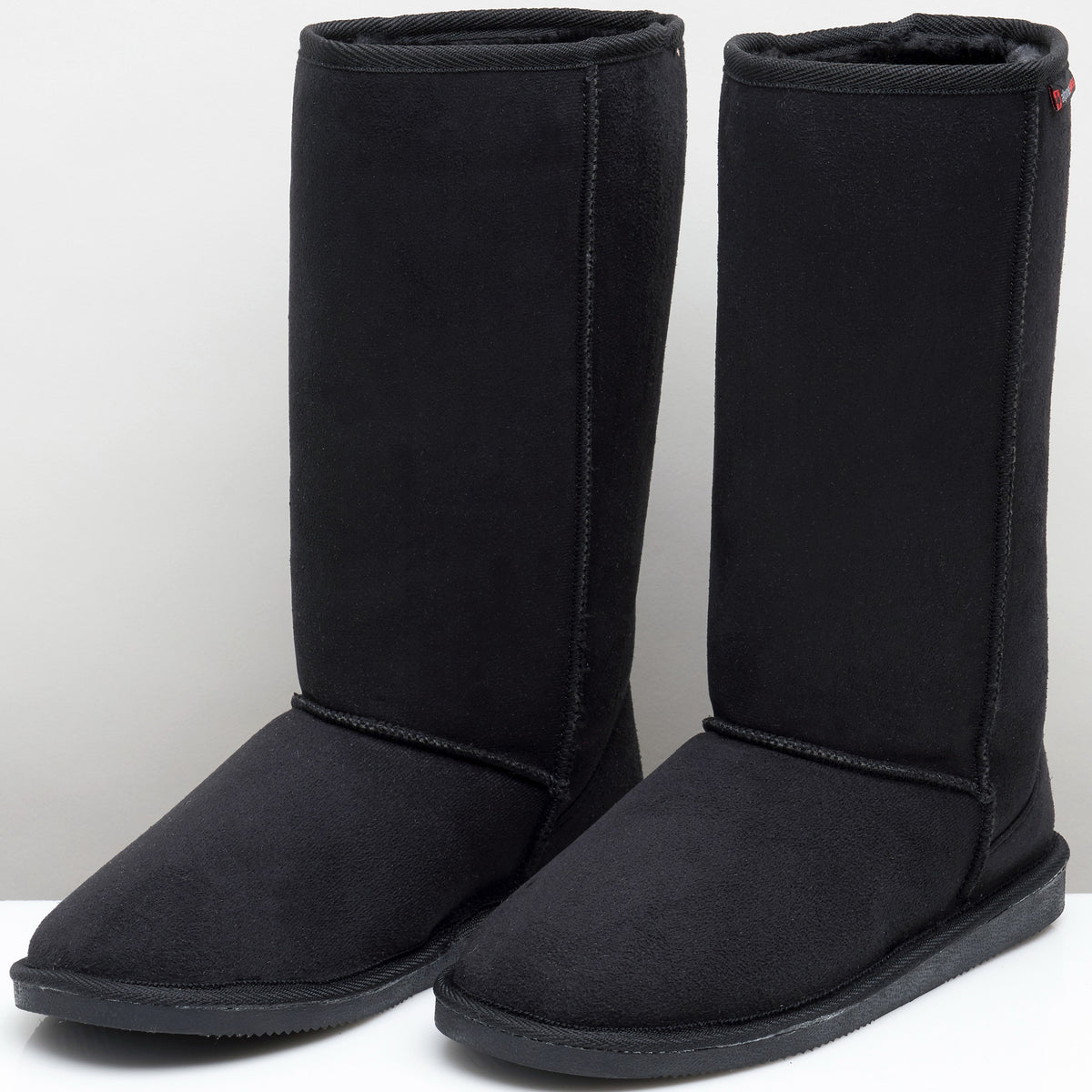 Alpine Swiss Women’s Mid-Calf Winter Boots 11” Faux Shearling Aussie Style Suede – Black