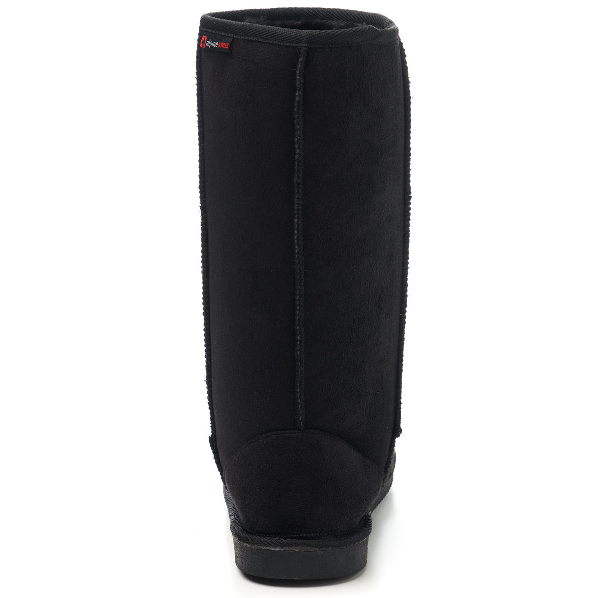 Alpine Swiss Women’s Mid-Calf Winter Boots 11” Faux Shearling Aussie Style Suede – Black