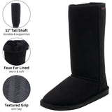Alpine Swiss Women’s Mid-Calf Winter Boots 11” Faux Shearling Aussie Style Suede – Black