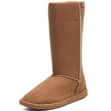 Alpine Swiss Women’s Mid-Calf Winter Boots 11” Faux Shearling Aussie Style Suede – Chestnut