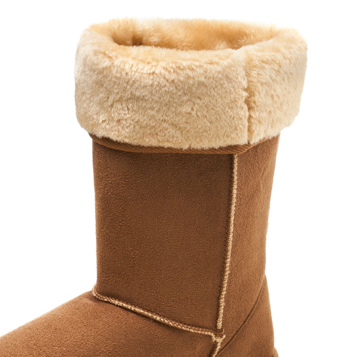 Alpine Swiss Women’s Mid-Calf Winter Boots 11” Faux Shearling Aussie Style Suede – Chestnut