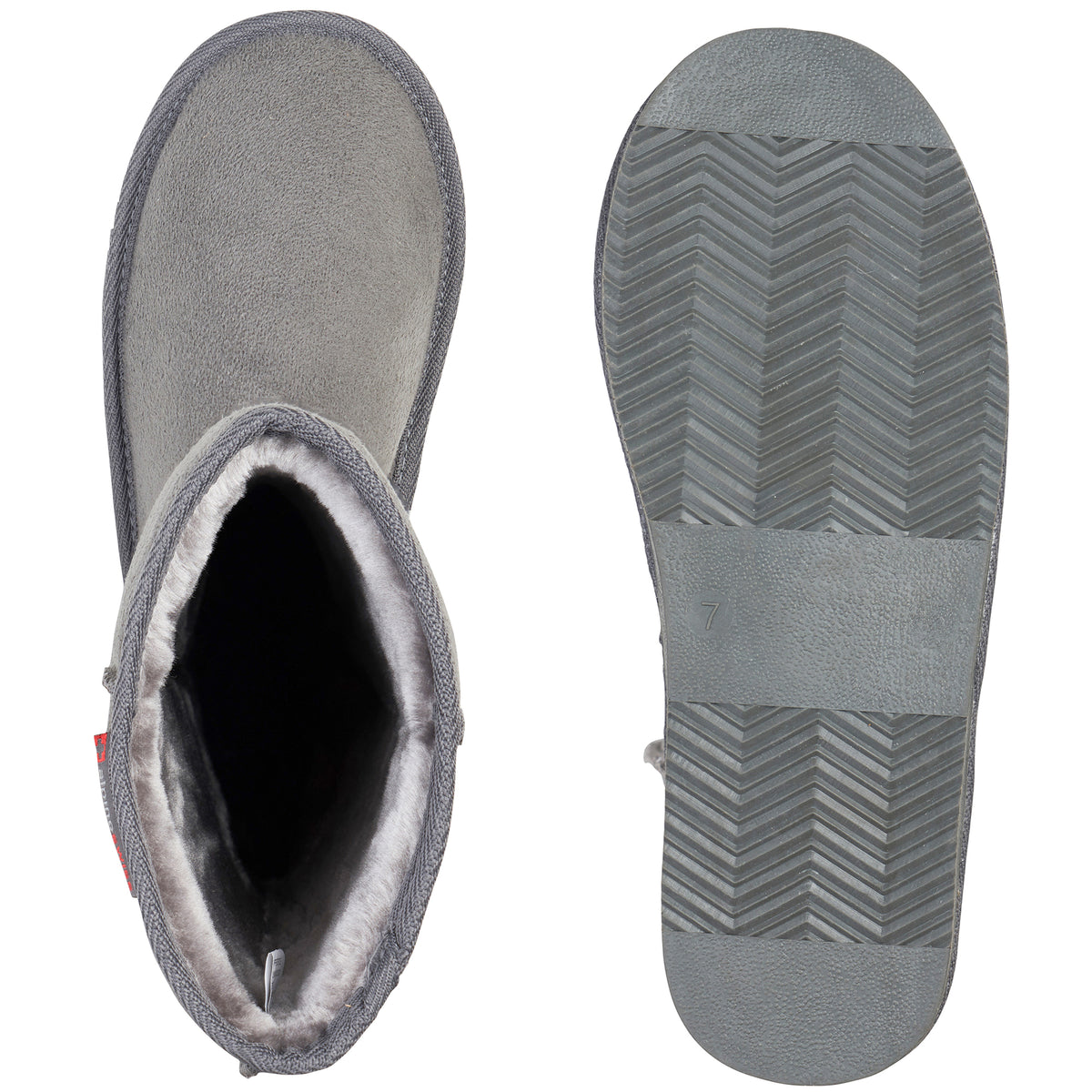 Alpine Swiss Women’s Mid-Calf Winter Boots 11” Faux Shearling Aussie Style Suede – Gray