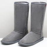 Alpine Swiss Women’s Mid-Calf Winter Boots 11” Faux Shearling Aussie Style Suede – Gray