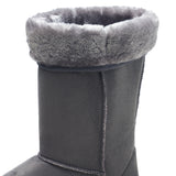 Alpine Swiss Women’s Mid-Calf Winter Boots 11” Faux Shearling Aussie Style Suede – Gray