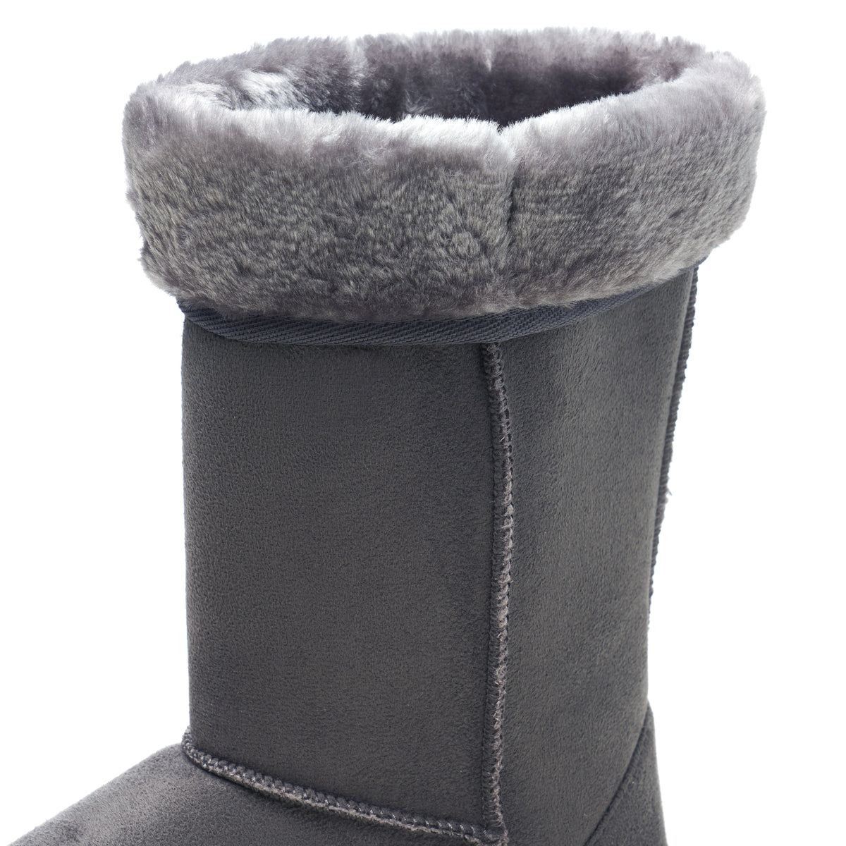 Alpine Swiss Women’s Mid-Calf Winter Boots 11” Faux Shearling Aussie Style Suede – Gray