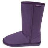 Alpine Swiss Women’s Mid-Calf Winter Boots 11” Faux Shearling Aussie Style Suede – Purple