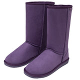 Alpine Swiss Women’s Mid-Calf Winter Boots 11” Faux Shearling Aussie Style Suede – Purple